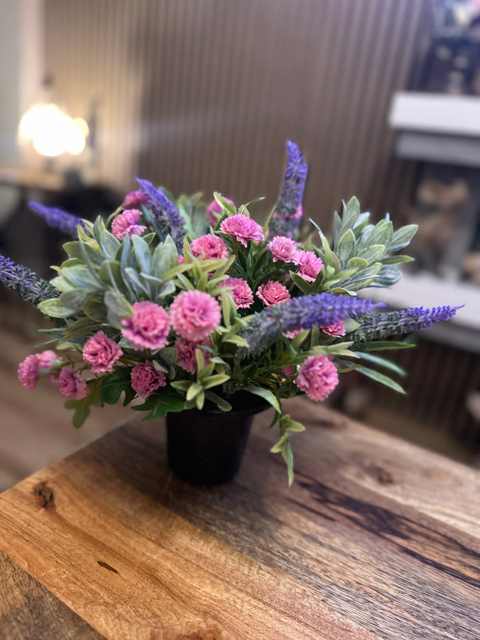 Faux Flower Memorial Pot