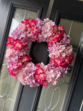 Faux Hydrangea Wreath | Pinks Lilac
