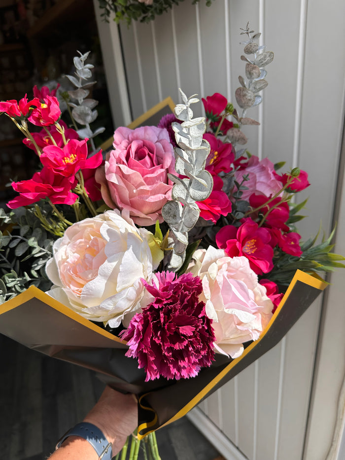 Faux Pinks Flower Arrangement