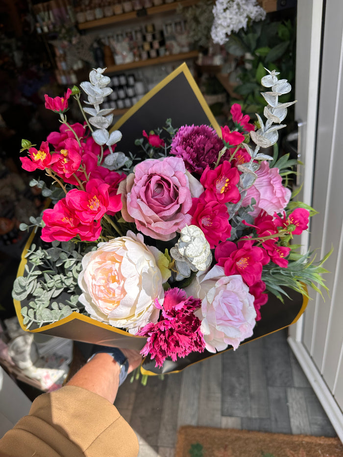 Faux Pinks Flower Arrangement