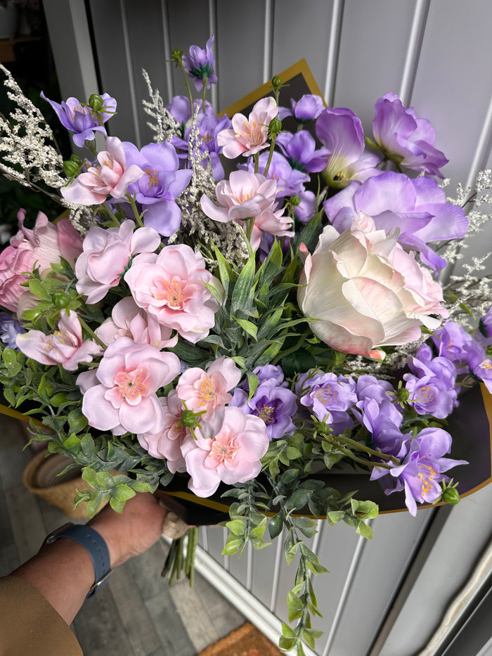 Faux Purple Flower Arrangement