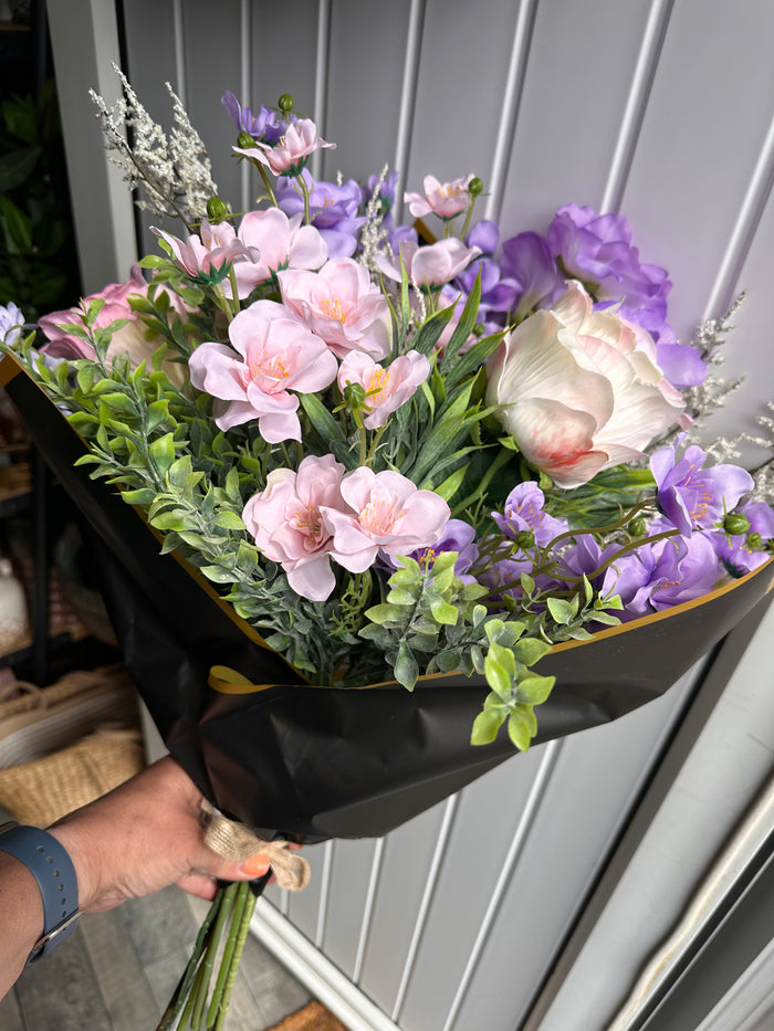 Faux Purple Flower Arrangement