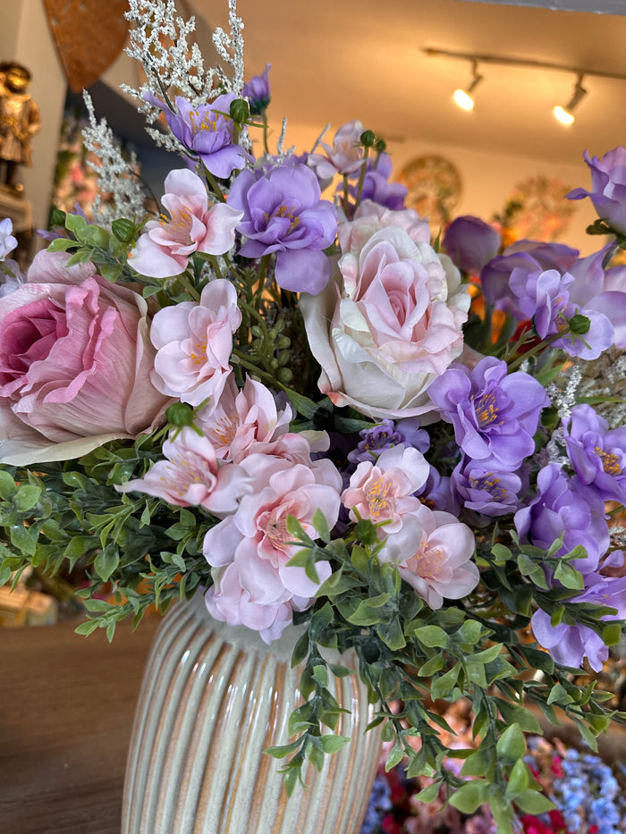 Faux Purple Flower Arrangement