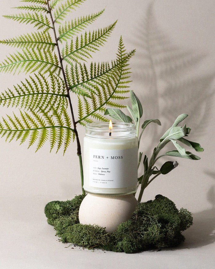Fern + Moss Jar Candle Minimalist Brooklyn Candle Studio