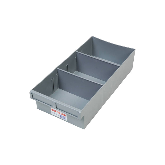 Fischer 200x100x400mm Grey Spare Parts Tray With 3 Removable Dividers