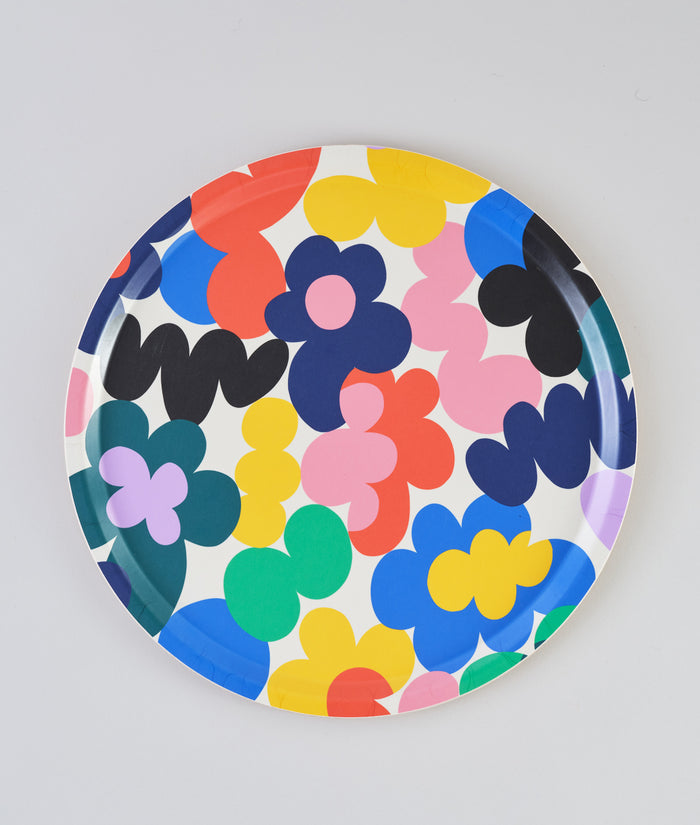 Floral Burst Round Serving Tray