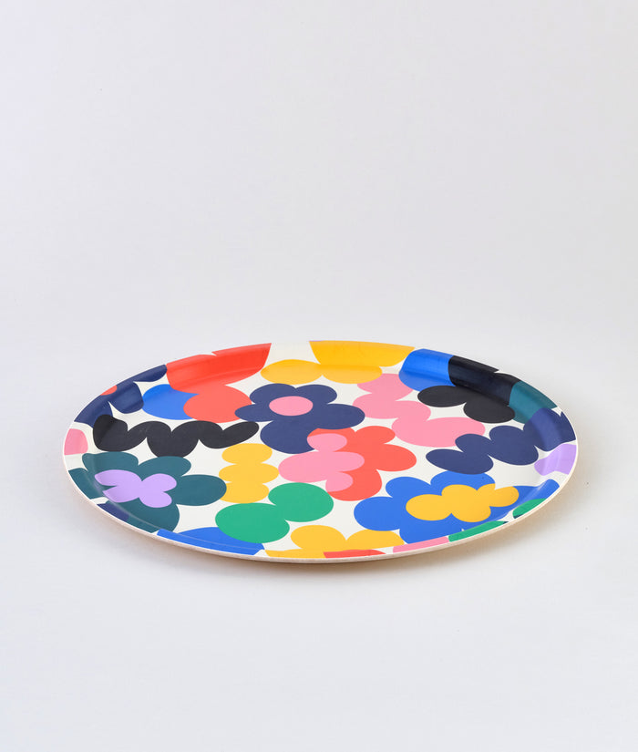 Floral Burst Round Serving Tray