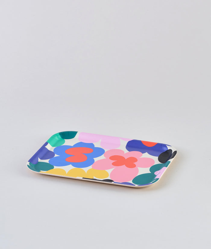 Floral Burst Small Rectangle Serving Tray