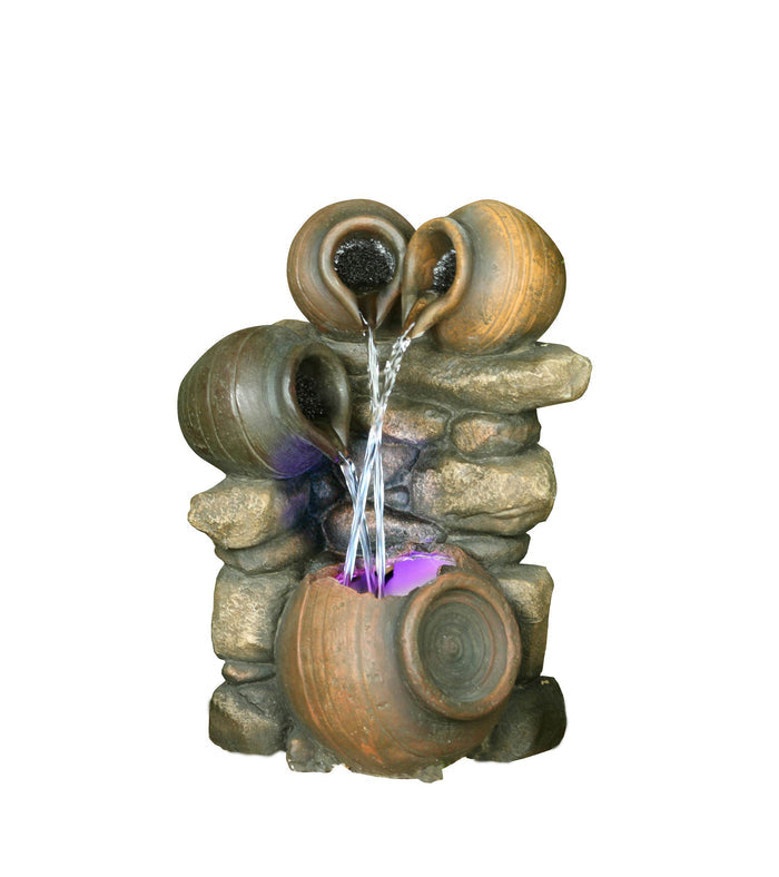 Fountain3 Jugs Pour Into One W/Rgb Light Hi-Line Gift Ltd.