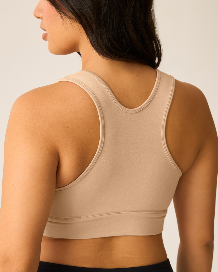 French Terry Racerback Nursing & Sleep Bra | Beige