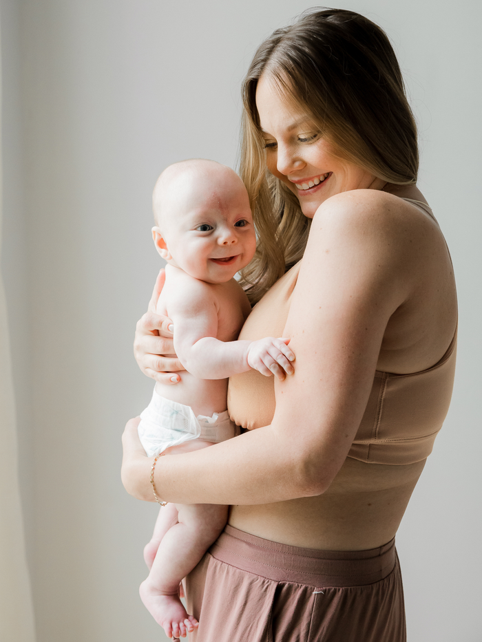 French Terry Racerback Nursing & Sleep Bra | Beige