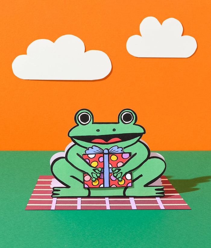 Frog With Mini Card Kids Birthday Card