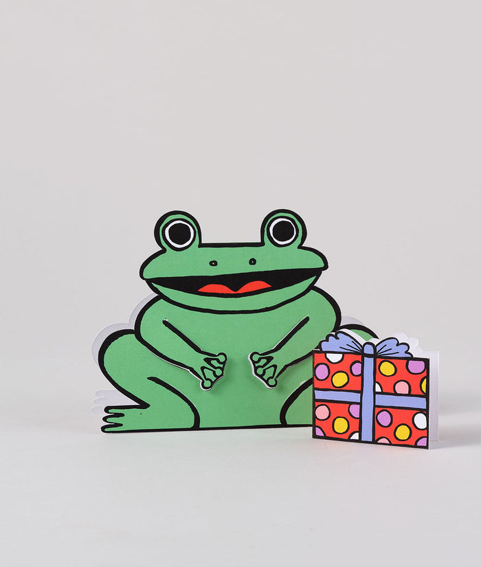 Frog With Mini Card Kids Birthday Card