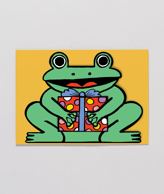 Frog With Mini Card Kids Birthday Card