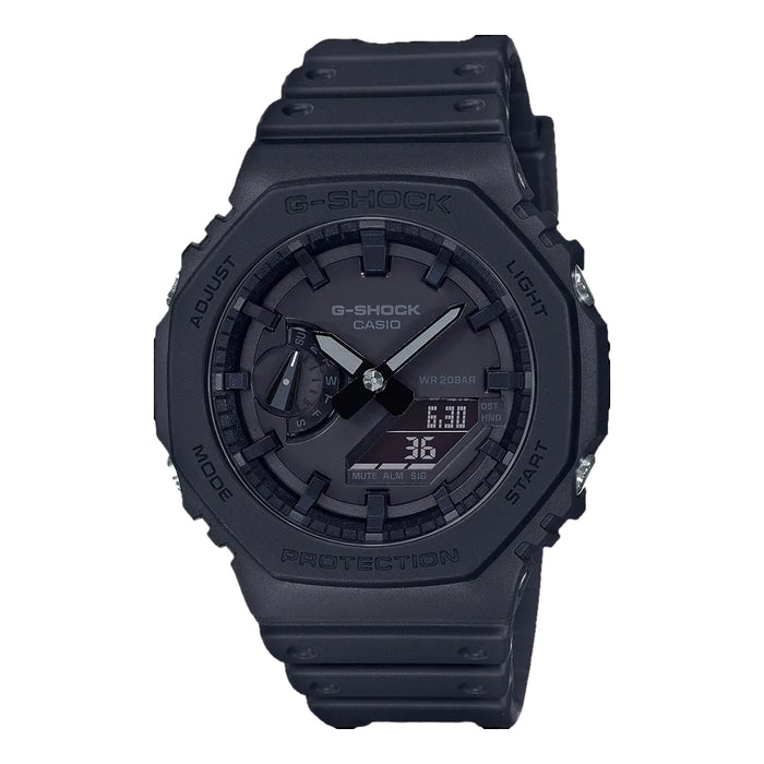 G-Shock GA2100-1A1 45.4mm all black watch with resin strap