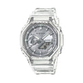 Transparent GA2100BM-7A8 45.4mm G SHOCK watch with clear case and silver dial