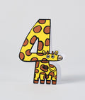 Giraffe 4th Birthday Kids Age Card