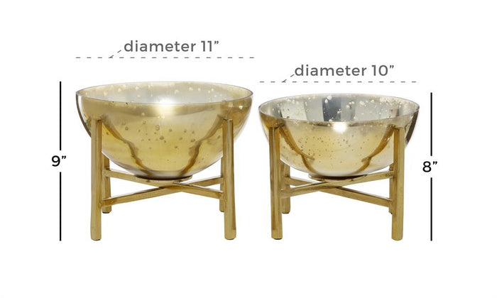 GOLD GLASS DECORATIVE BOWL