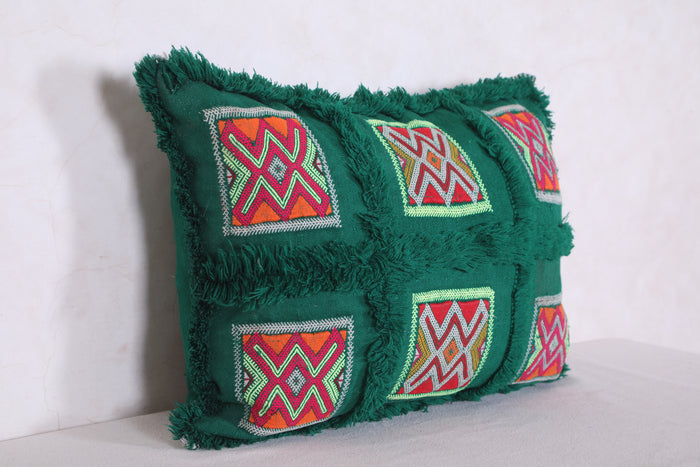 Green moroccan pillow 16.1 INCHES X 22 INCHES