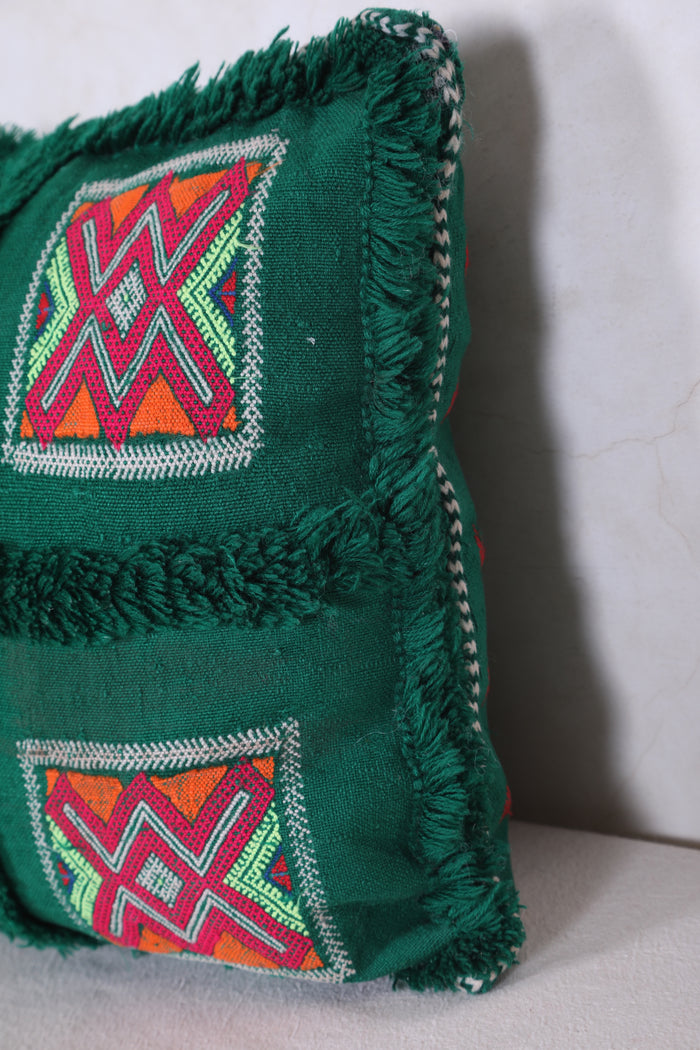 Green moroccan pillow 16.1 INCHES X 22 INCHES