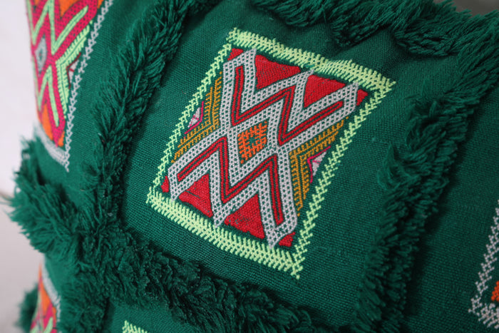 Green moroccan pillow 16.1 INCHES X 22 INCHES