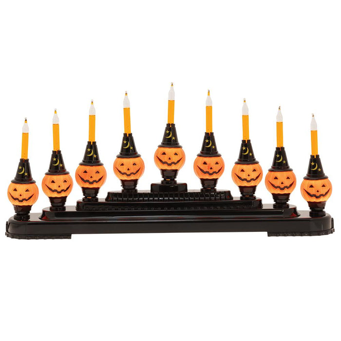 Table Top & Lights - Description: Halloween 9 Count Pumpkin Bubble Light Candolier