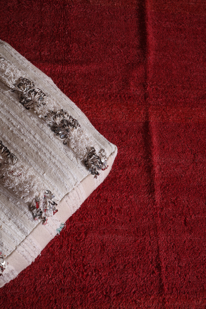 Hand Knotted White Moroccan Kilim Pouf Ottoman - kilim pouf