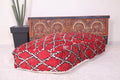 Handcrafted Moroccan Ottoman red Pouf Seat - Moroccan kilim pouf
