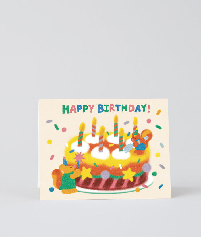 Happy Birthday Cake & Candles Kids Card