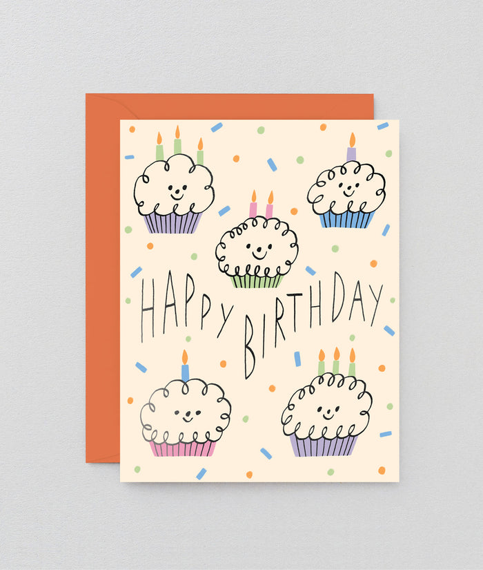 Happy Birthday Cupcakes Kids Card