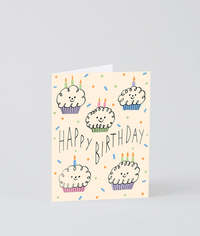 Happy Birthday Cupcakes Kids Card