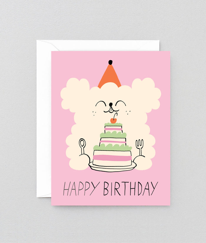 Happy Birthday Dog & Cake Kids Card