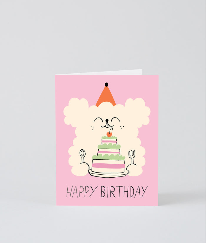 Happy Birthday Dog & Cake Kids Card