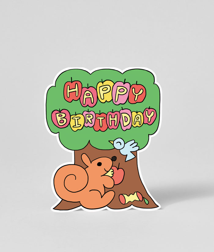 Happy Birthday Squirrel Kids Greeting Card