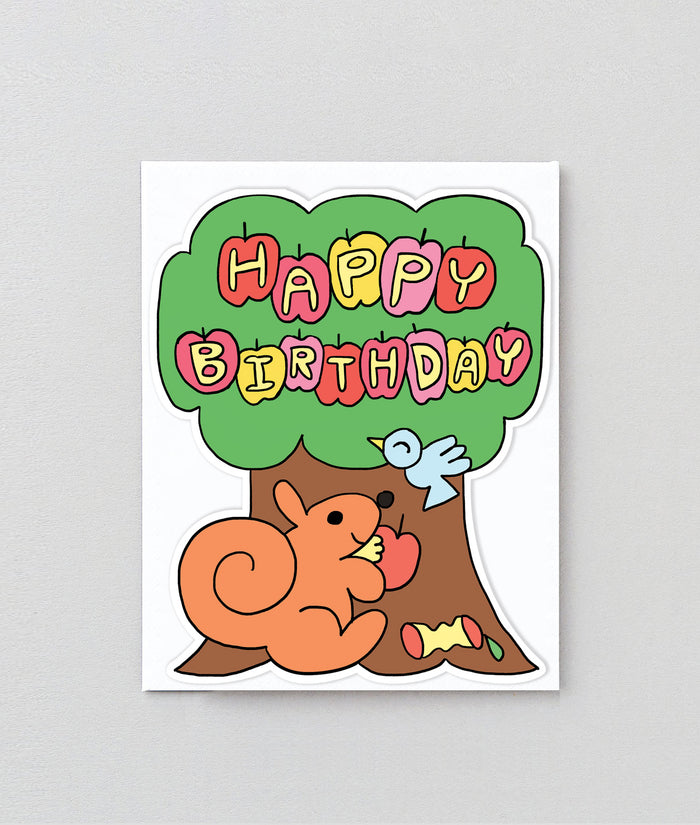 Happy Birthday Squirrel Kids Greeting Card