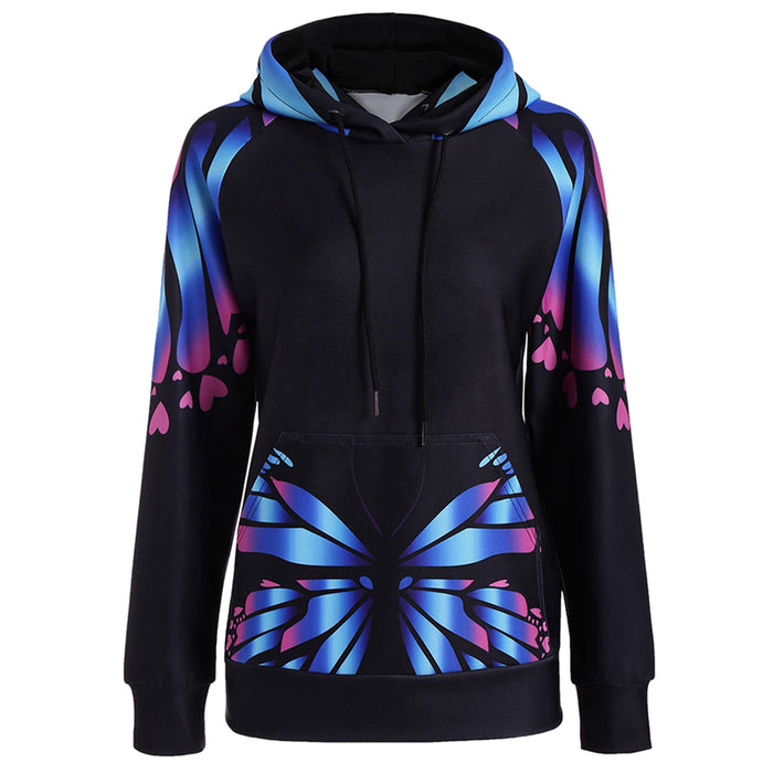Harajuku Style Butterfly Printed Casual Sweatshirt