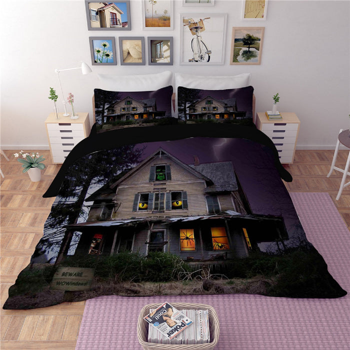 Haunted House Halloween Duvet Bedding Set