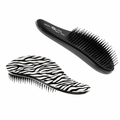 Head Jog 111 Mane-Tamer Professional Detangle Brush in Zebra print with flexible detangling bristles and ergonomic handle-free design
