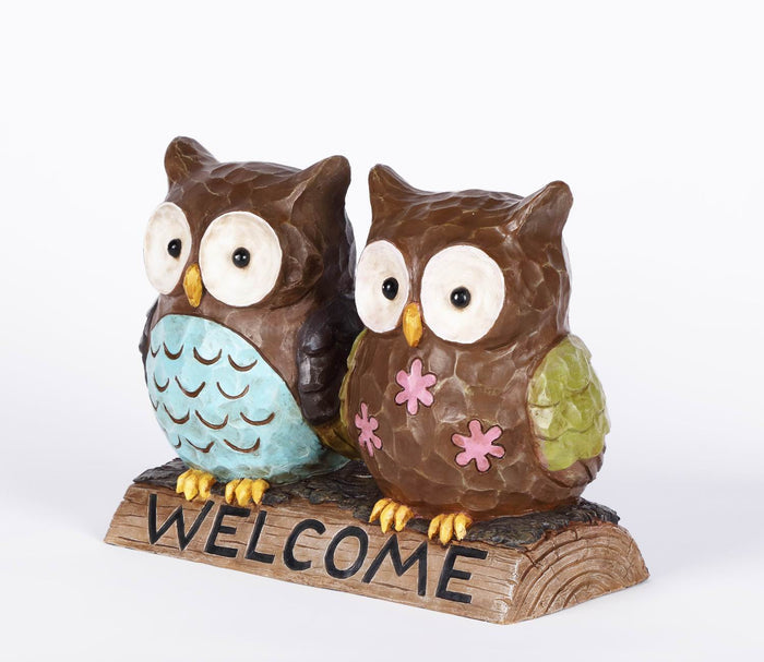 Hi-Line Exclusive - Owl Couple With  Welcome Sign HI-LINE GIFT LTD.