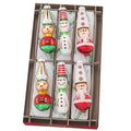 Ornament Set Description - Holiday Splendor 6 Count 2.5" Decorated Figures: Featuring pairs of smiling snowmen, cheerful nutcrackers and jolly Santas, these six charming glass figures are sure to bring delight and joy wherever they go!