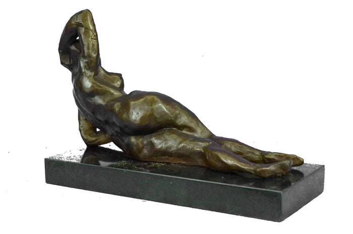 Hot Cast Abstract Nude Female Bronze Sculpture Tribute Moore Marble Base Statue