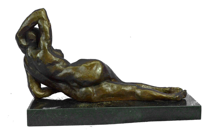Hot Cast Abstract Nude Female Bronze Sculpture Tribute Moore Marble Base Statue