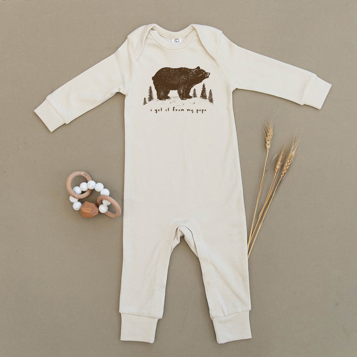 I Got It From My Papa, Bear Organic Baby Playsuit