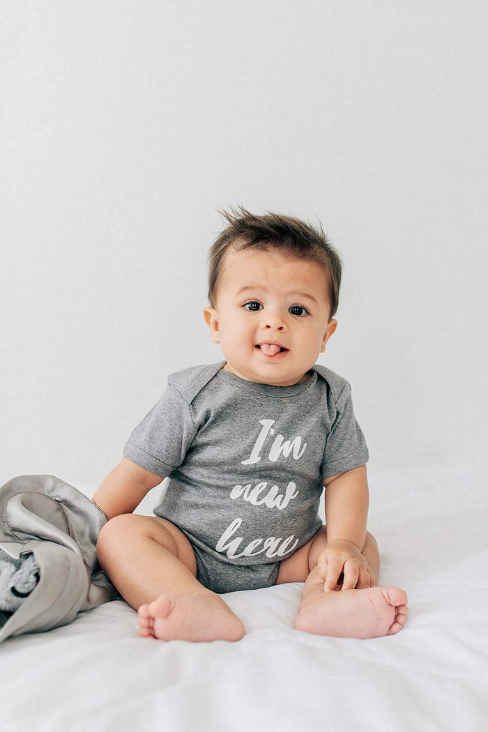 I'm New Here Newborn Organic Baby Onesie