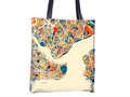 Istanbul Map Tote Bag - Turkey Map Tote Bag 15x15