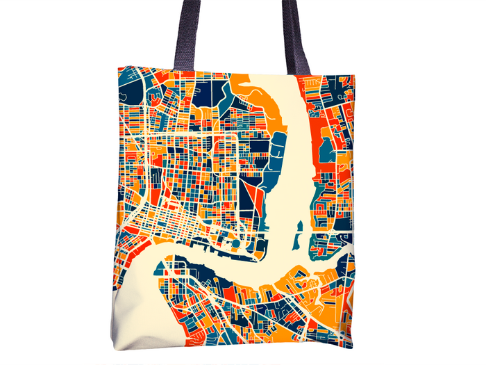 Jacksonville Map Tote Bag - Florida Map Tote Bag 15x15