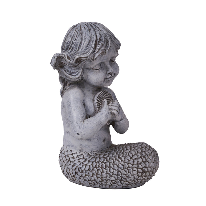 Kneeling Mermaid Holding a Shell Statue HI-LINE GIFT LTD.