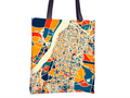 Kolkata Map Tote Bag - Calcutta Map Tote Bag 15x15