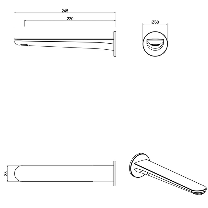Lantra Gun Metal Bath Spout