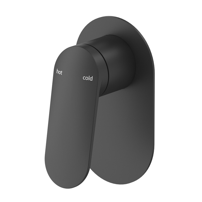 Lantra Matte Black Shower Mixer - Oval Plate - Trim Kit Only